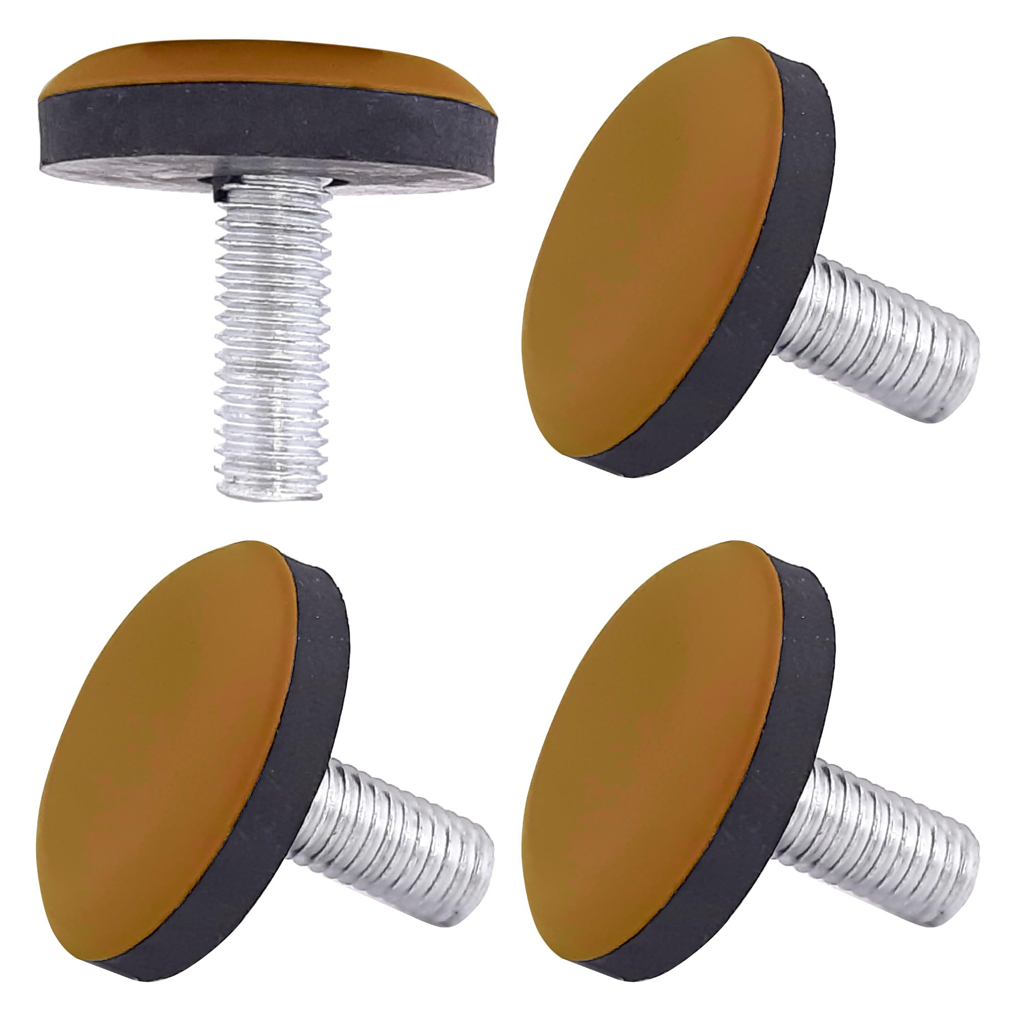 Cyclingcolors Brown 4 X Furniture Gliders With Thread, Teflon Gliders, Thread Gliders, Adjustable Feet, Ptfe Adjustable Foot, (M6)