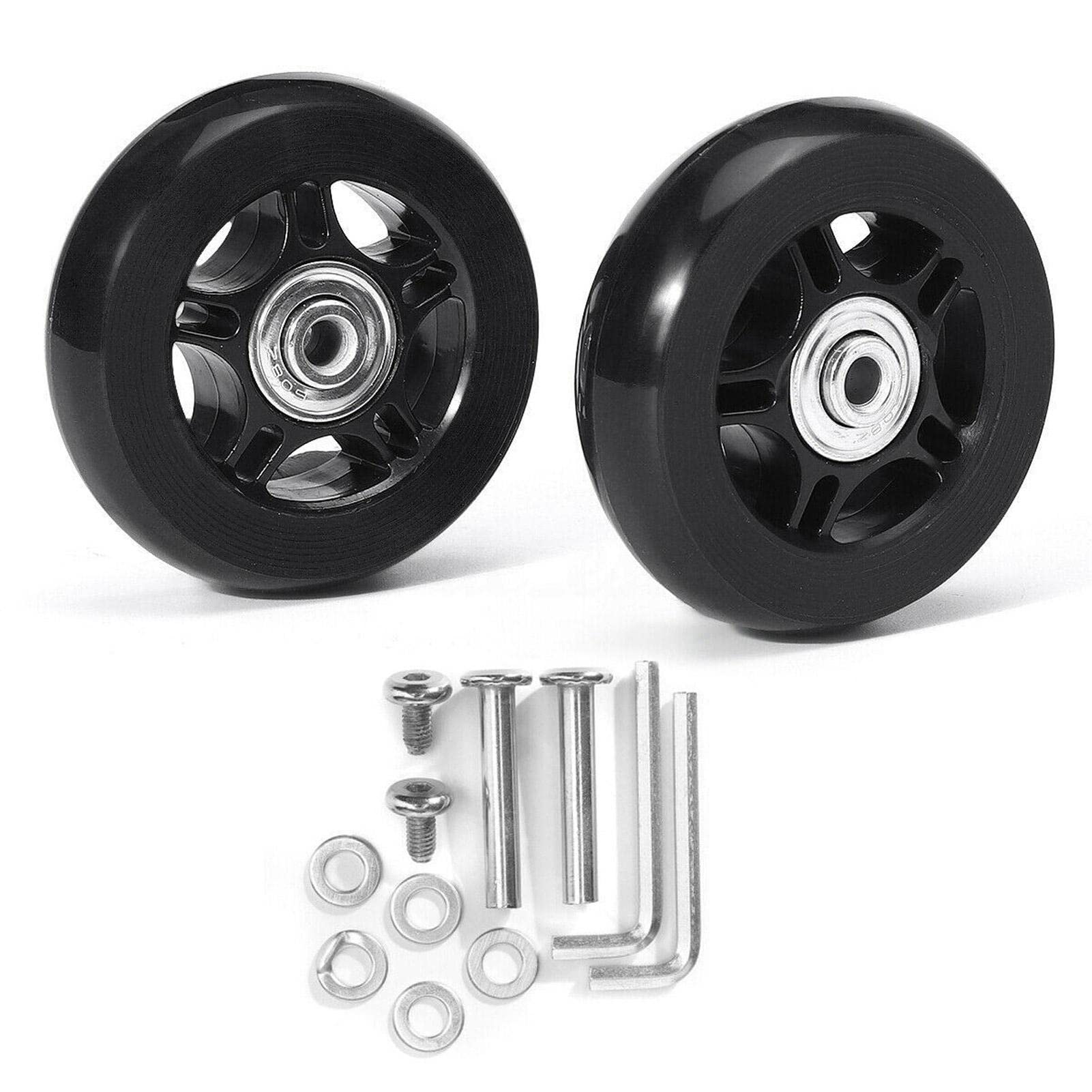 Niktule A: 2 Pieces Of 54Mm*18Mm Mute Trolley Case Wheels, Replacement Luggage Suitcase Spinner Wheels, Swivel Caster Wheels Bearings Repair Kits