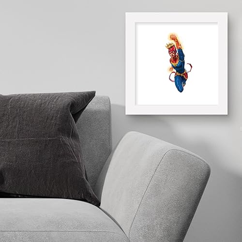 Miniatura 4 de Trends International Gallery Pops Marvel Comics Avengers - Póster de pared de Capitana Marvel, 12 x 12 pulgadas, versión enmarcada en blanco