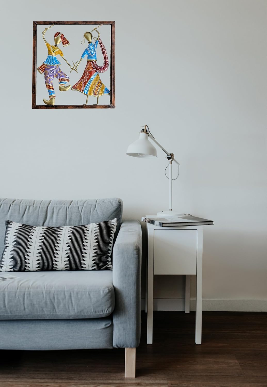 Handmade Iron Couple Dancing Frame Indian Rajasthani Style