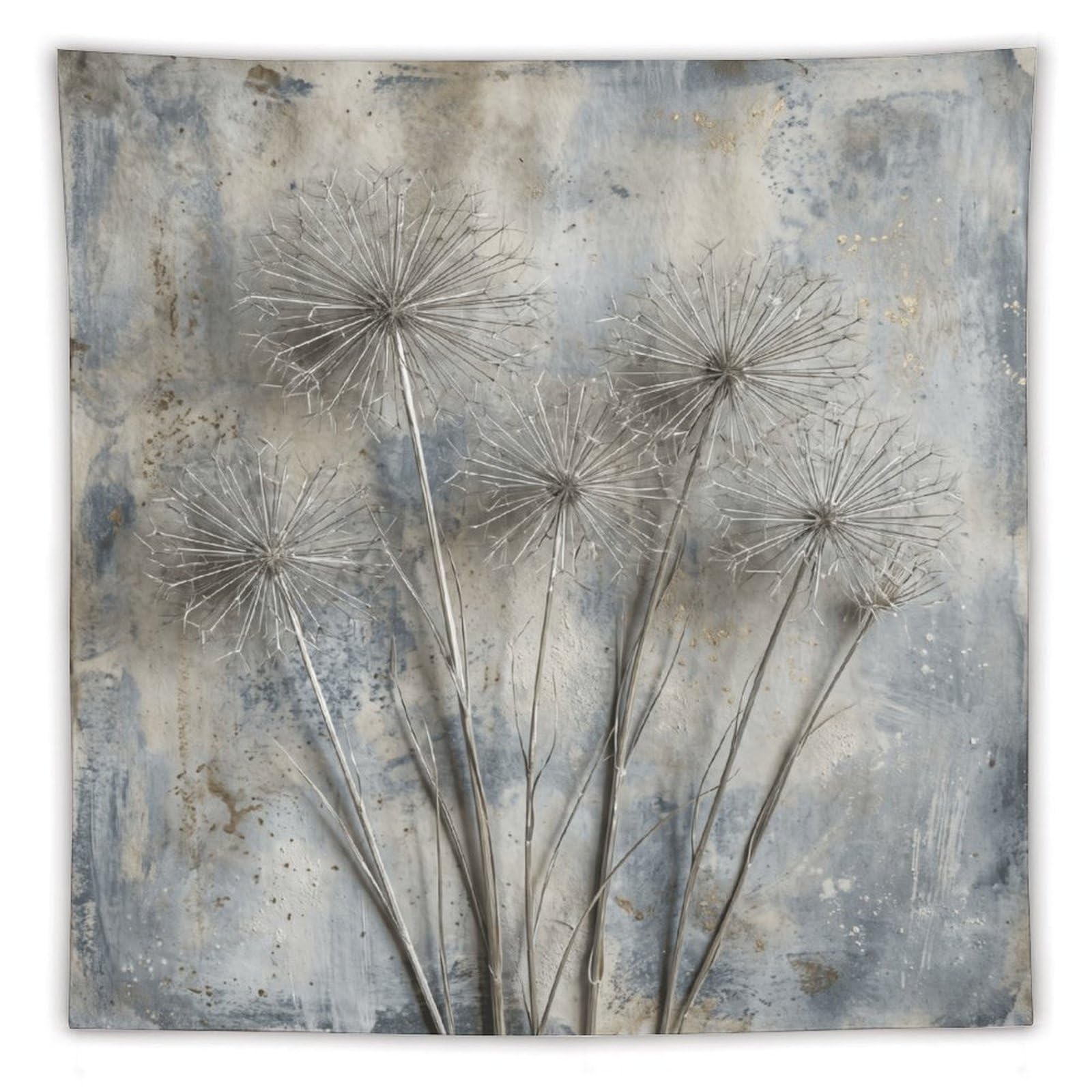 W7C8U2X3 Dandelion Seed Heads Wall Tapestry, Quiet Nature Study