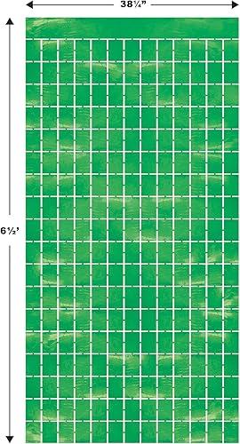 Miniatura 2 de Beistle 2 cortinas de plástico metálico con flecos cuadrados para fiesta de cumpleaños, recepción de boda, celebración de graduación, tema de bebé,