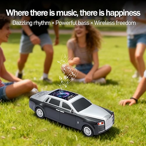 Miniatura 7 de Altavoz Bluetooth retro para iluminación ambiental LED de automóvil, sonido HD, salida multipuerto, altavoz Bluetooth con radio FM, regalos de