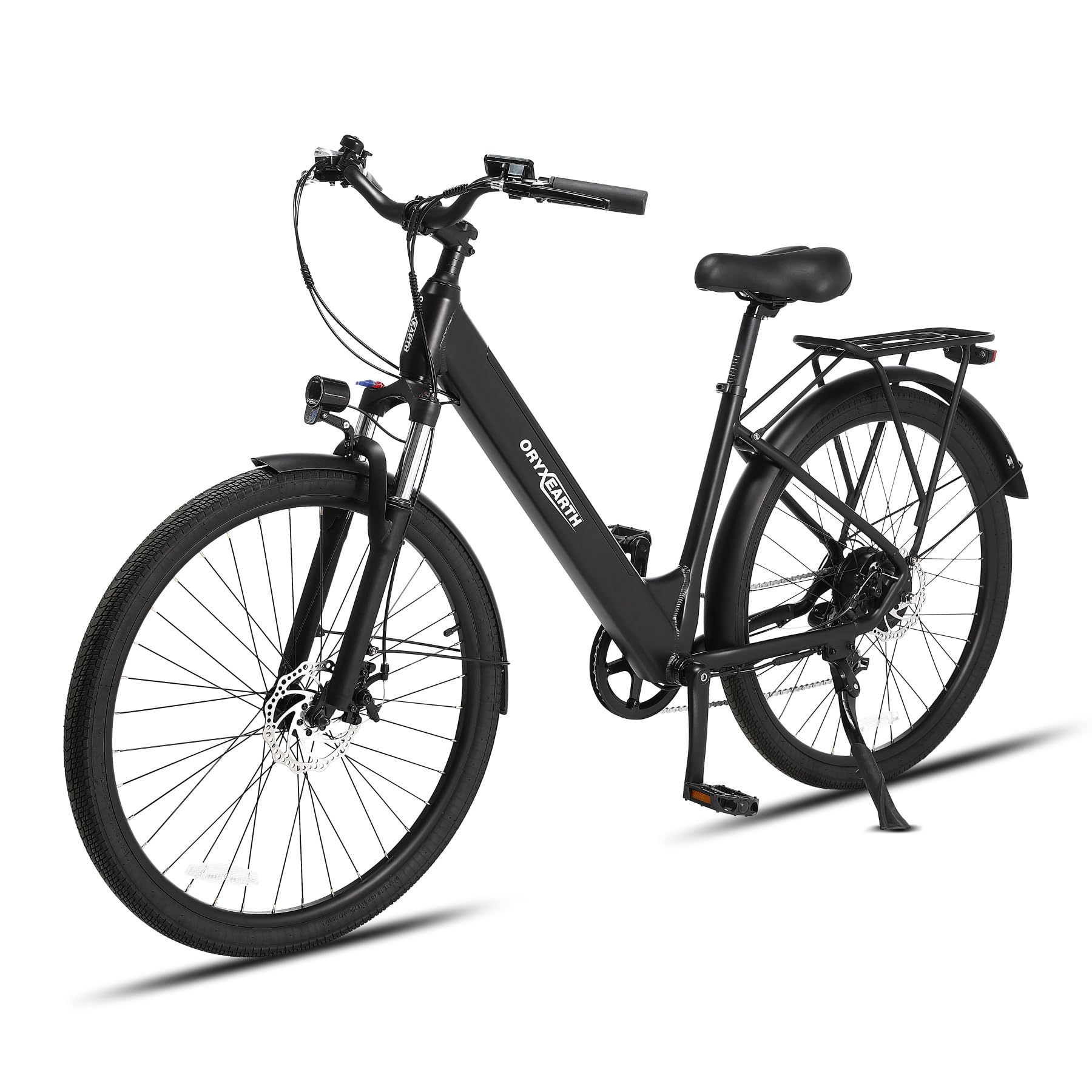 Oryxearth E Bike 250W Motor 25km/h,Pedelec Citybike EBike,7-Gang Elektrofahrrad mit Drehmomentsensor für Erwachsene,eBike Trekkingrad 80-100 km Reichweite 10Ah Lithium-Akku für Herren Damen Schwarz Sport & Freizeit