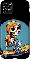 Vista 13 de iPhone 16 Cool Skeleton with Sweater on Skateboard for chilly Skater Case