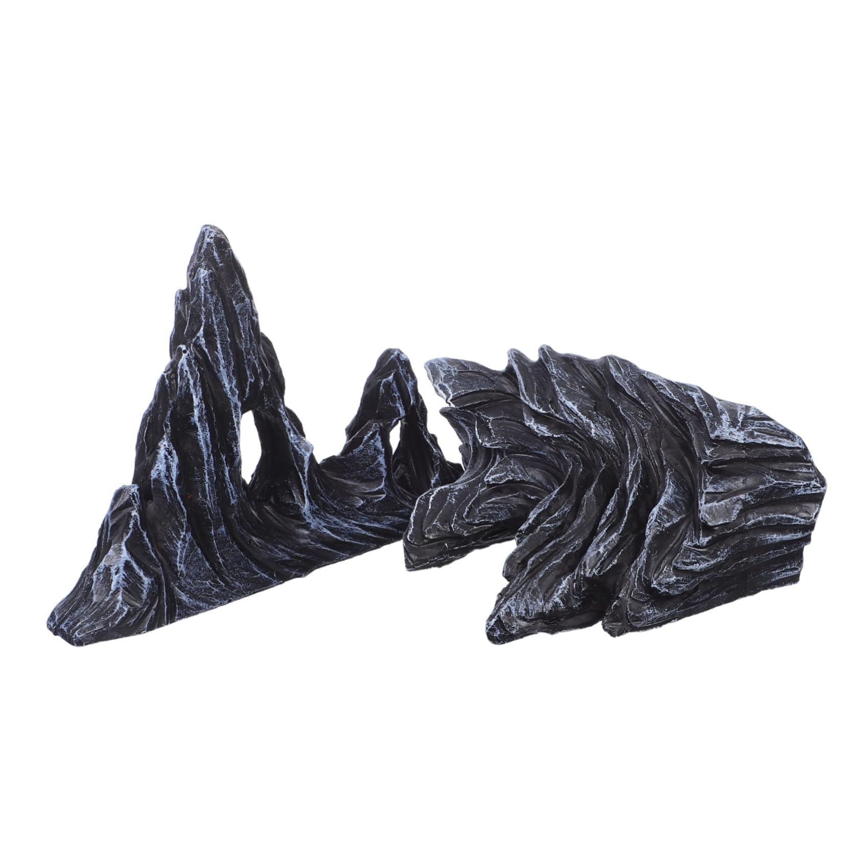 ULTECHNOVO 2 pièces Décorations Aquarium Résine Montagne Artificielle Abri Poissons Résistant à Eau pour Aquarium Terrarium