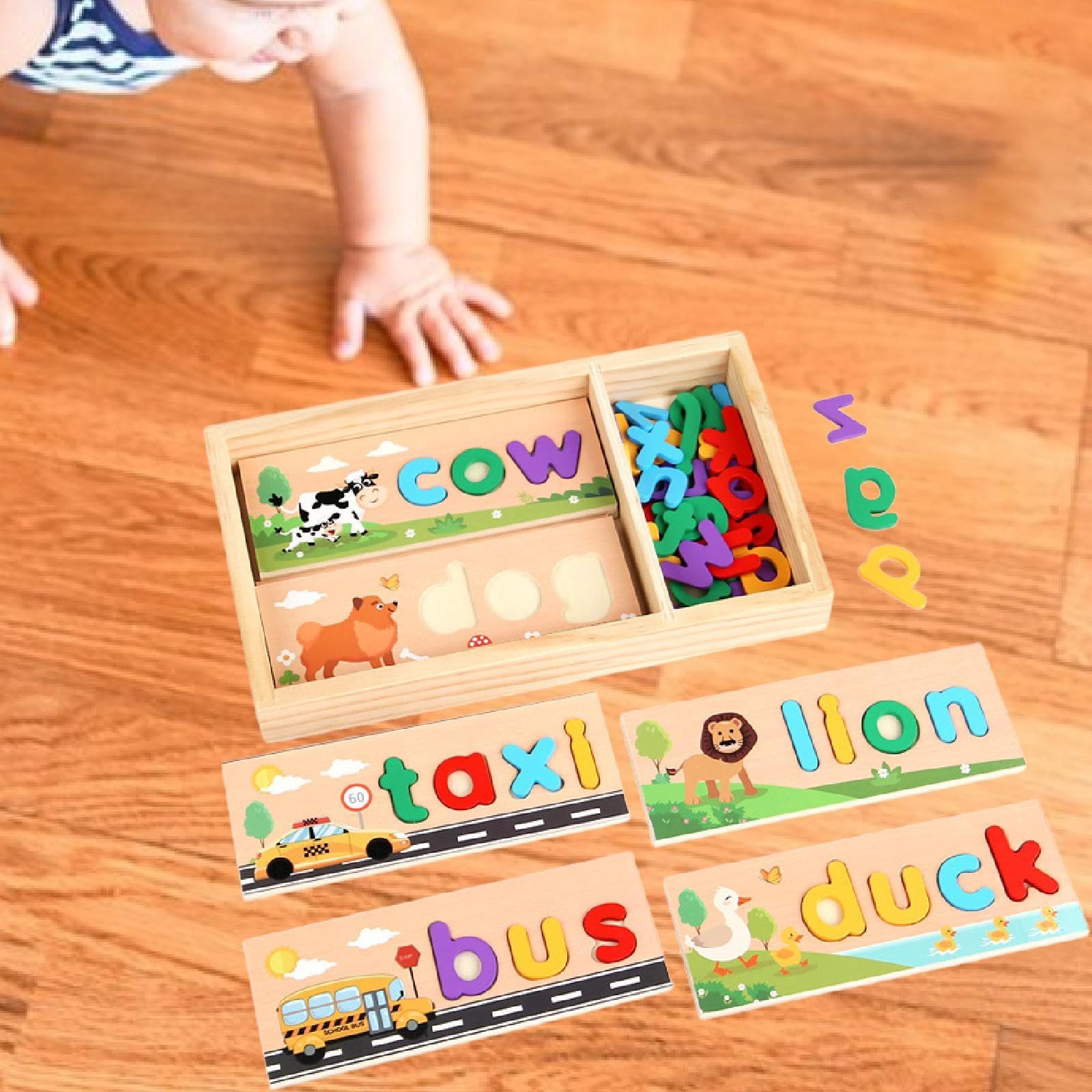 Oshhni Juguetes de Aprendizaje de hechizos de Madera Bloques de construcción de Desarrollo temprano Educativo Interactivos para 2 3 4 5 años para niños para