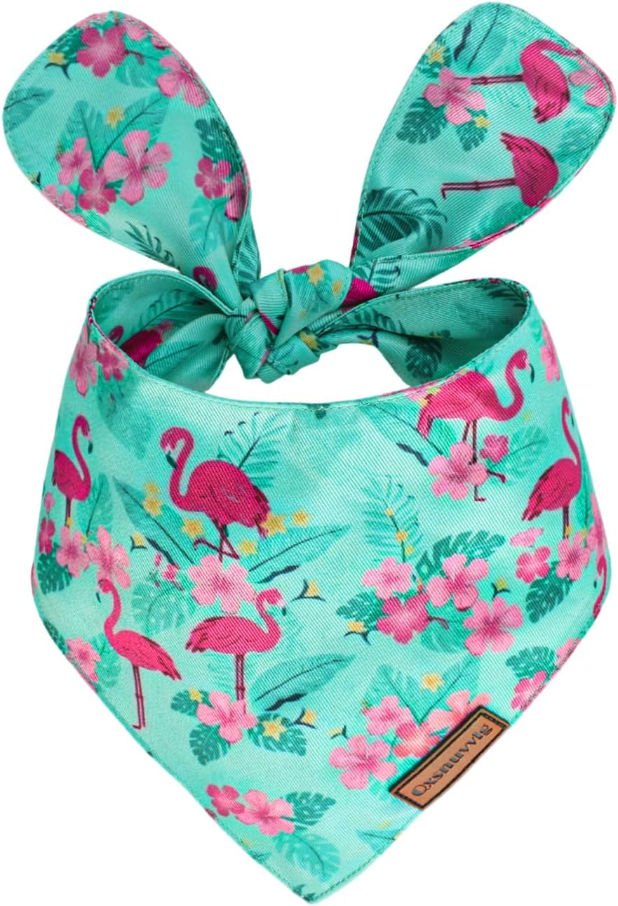 Dog Birthday Bandana,Dog Birthday Decorations | Silk-Soft Birthday Bandana for Dogs – Handmade Luxury Party Scarf, Adjustable for All Breed Sizes（Flamingo, Size M）