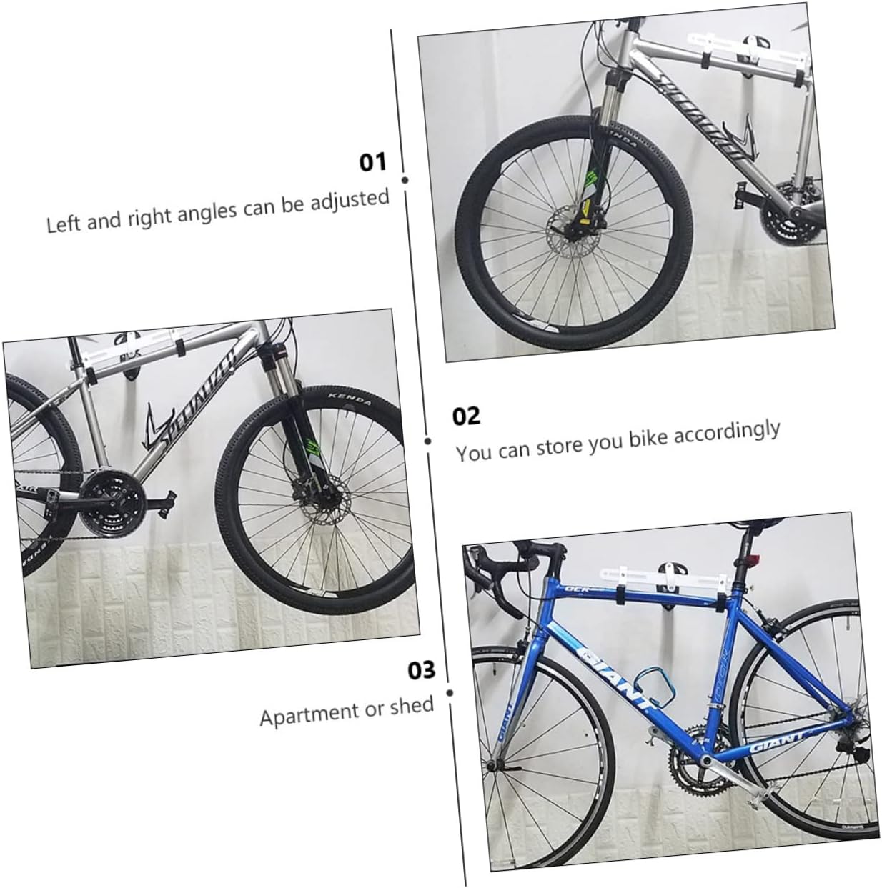 1pc Adjustable Bike Wall Hook Holder Storage Rack for Easy Installation and Parking Angle