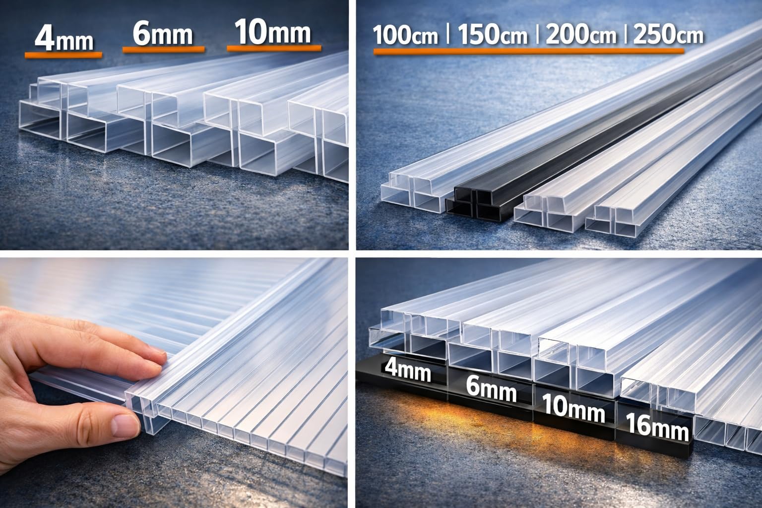 Perfil Unión H Policarbonato Alveolar MACROLUX Protección UV Coextruida Transparente Stabilit Suisse Invernadero Pérgola Marquesina Diferentes Espesores y Longitudes (200 CM (L), 0.00, 4, Milímetros)