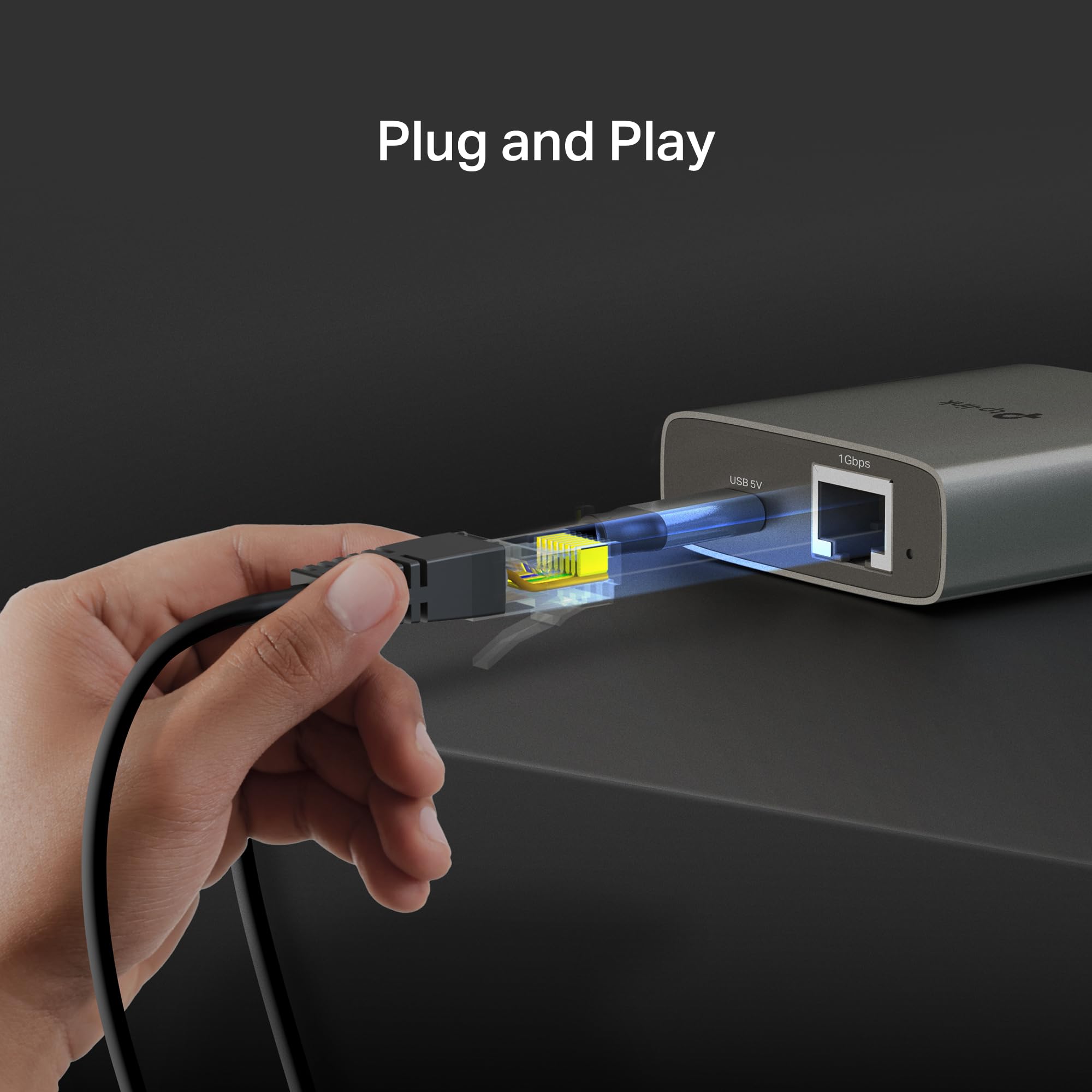 TP-Link EH210 Ethernet Splitter,1 to 2 Gigabit Network Switch,1000Mbps High-Speed Ethernet Switch,Plug and Play,LAN RJ45 Internet Splitter with Ethernet/USB Cable for Router,Laptop/PC,TV,Xbox - 5