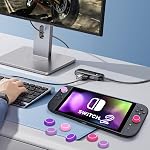 DLseego 8PCS Thumb Grips Designed for Nintendo Switch 2 (2025), Soft Silicone Joycon Analog Controller Protective Anti-Slip Cover Button Joy Con Joystick Caps Covers, Circle - Pink