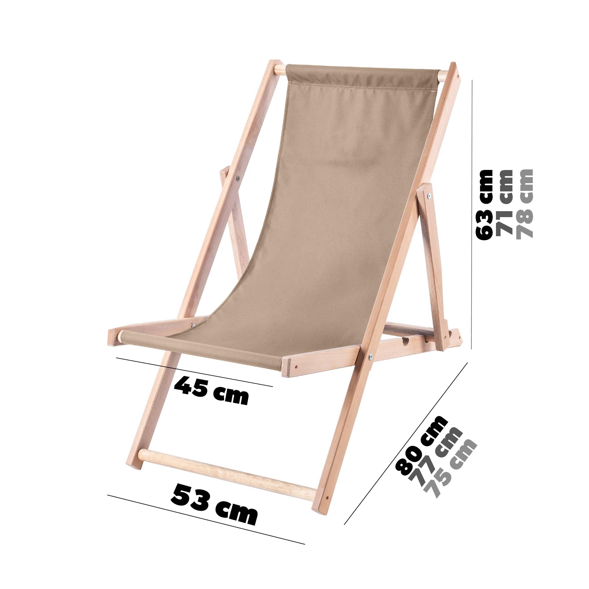 KADAX Tavolo pieghevole con 2 sedie a sdraio, piccolo tavolo da giardino in legno, tavolino da giardino per balcone e giardino, tavolino piccolo da balcone pieghevole (beige)