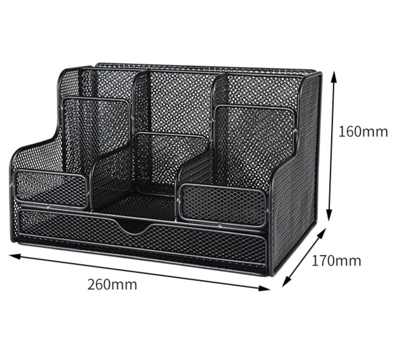 Schreibtisch-Organizer, Schreibtisch-Organizer mit Schublade, Arbeitsbereich-Organizer, Schreibtisch-Aufbewahrung für Bürobedarf, Schreibtisch-Organizer für Sammlungen (Farbe: Schwarz, Größe: 26 x 1