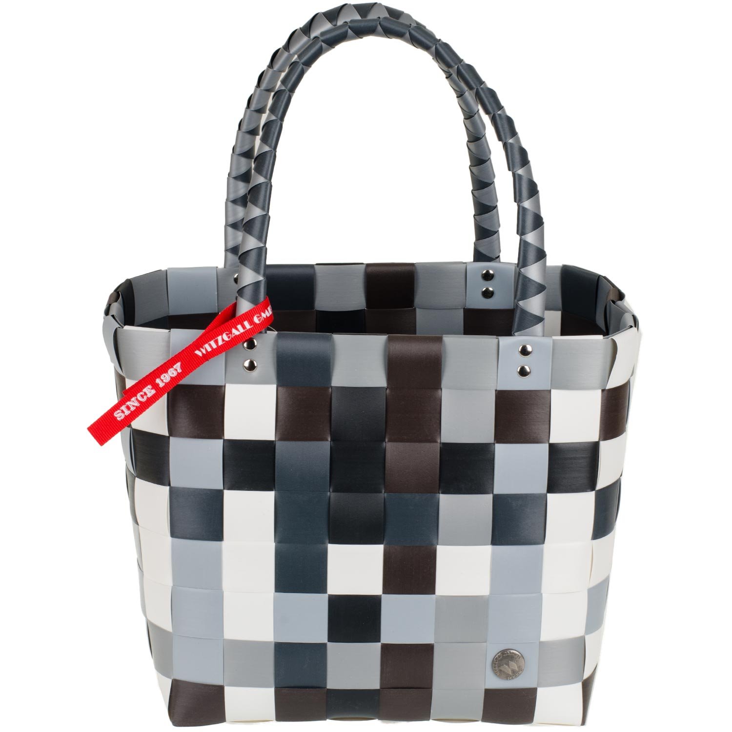 ICE-BAG Evergreen Original Shopper 5009 Witzgall Panier à provisions Gris/blanc/marron 33 x 28 x 18 cm