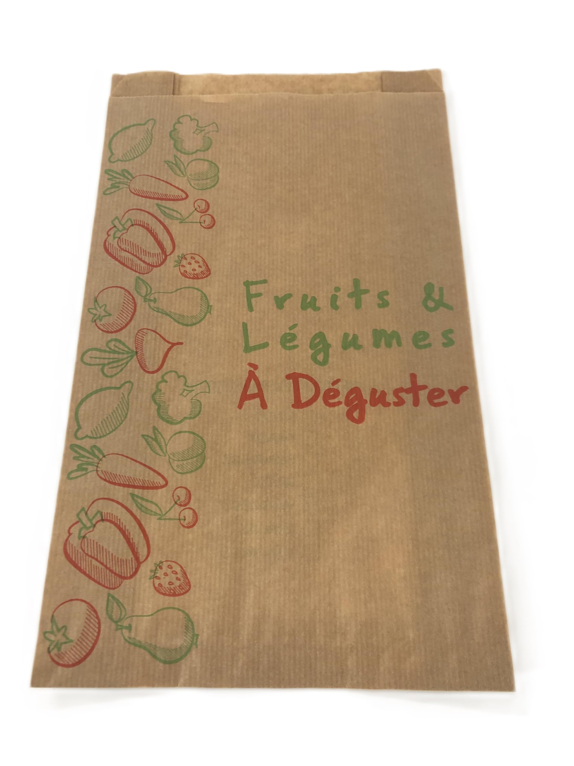1000 sacs primeur fruits et légumes papier kraft alimentaire 2 kg kilos 200x310+60 m/m