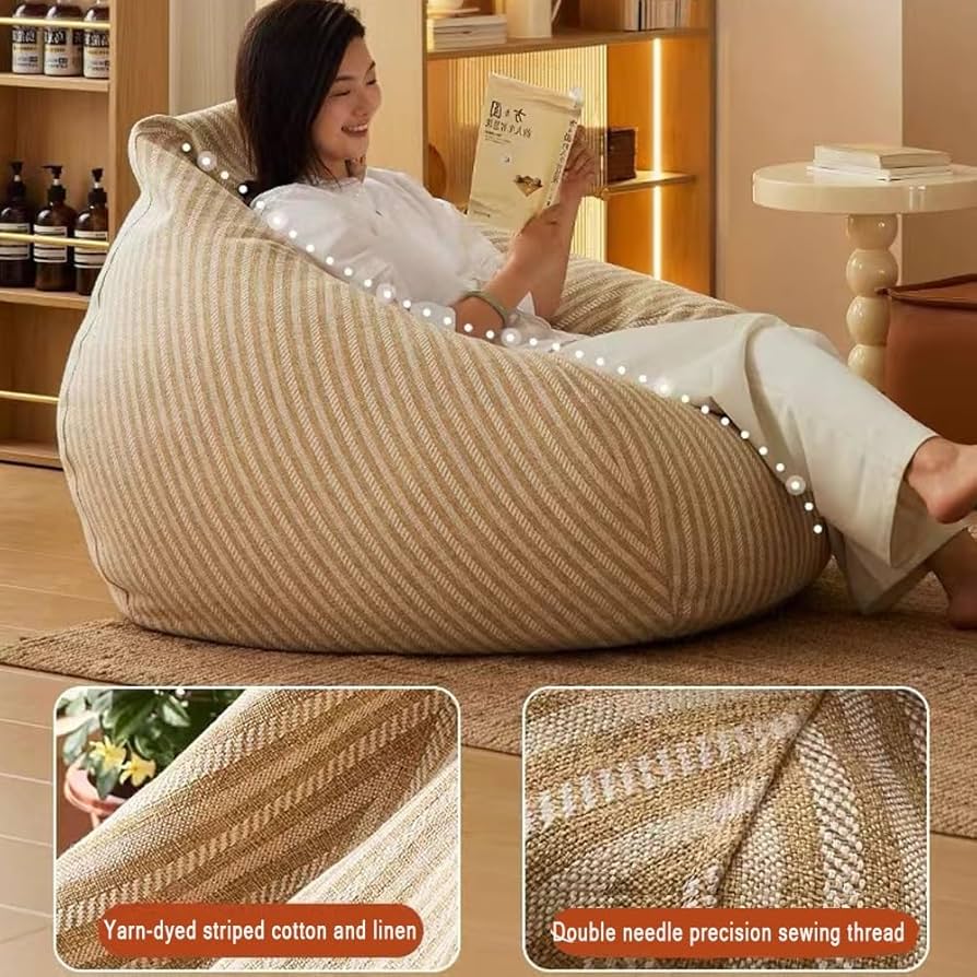 Amazon.co.jp: ビーンバッグチェア コットンリネン ビーンバッグ