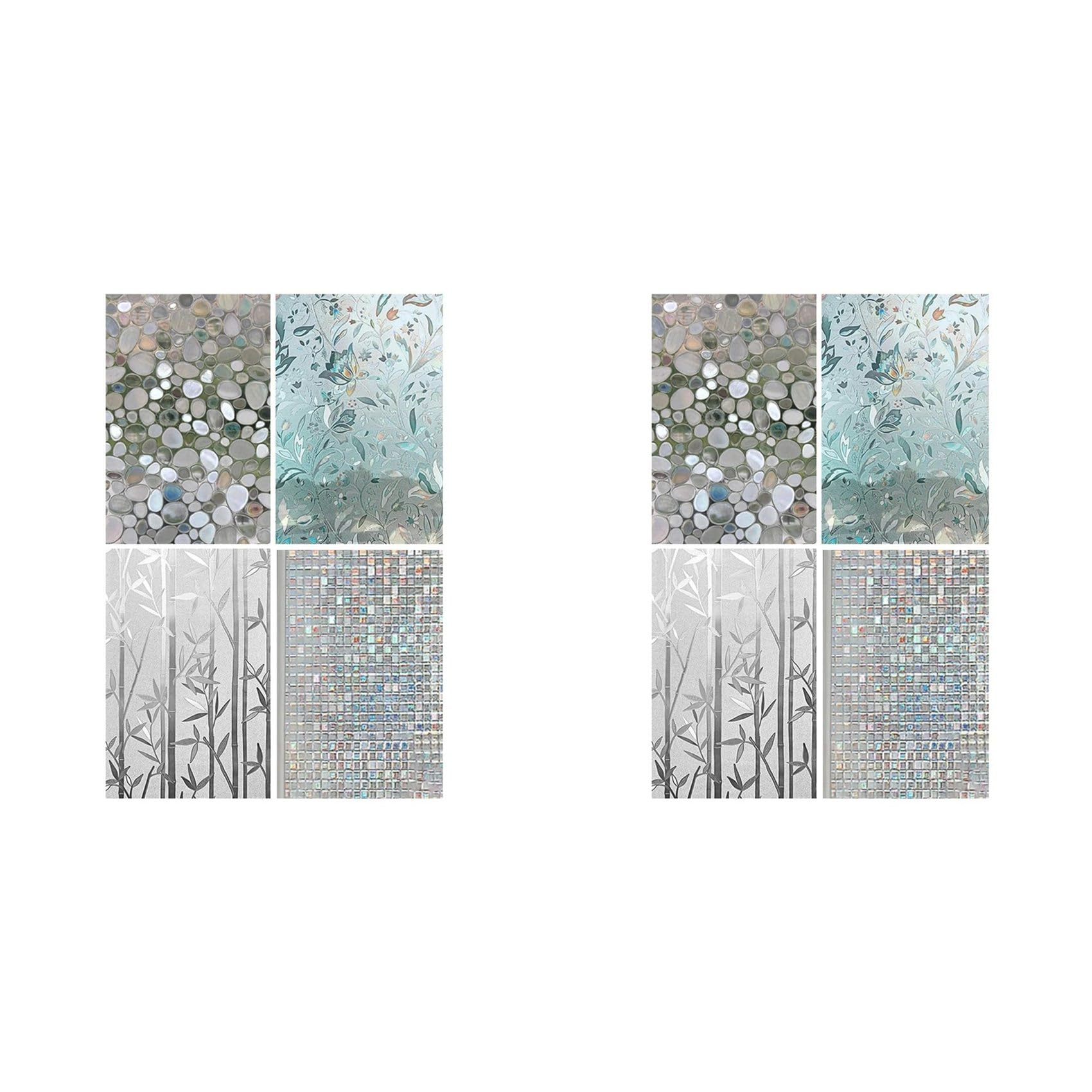 Hndhbfgrt 8x Frosted Glass Adhesive Sticker Electrostatic Window Film Bathroom Glass Privacy Film 3D Matte 20x100cm