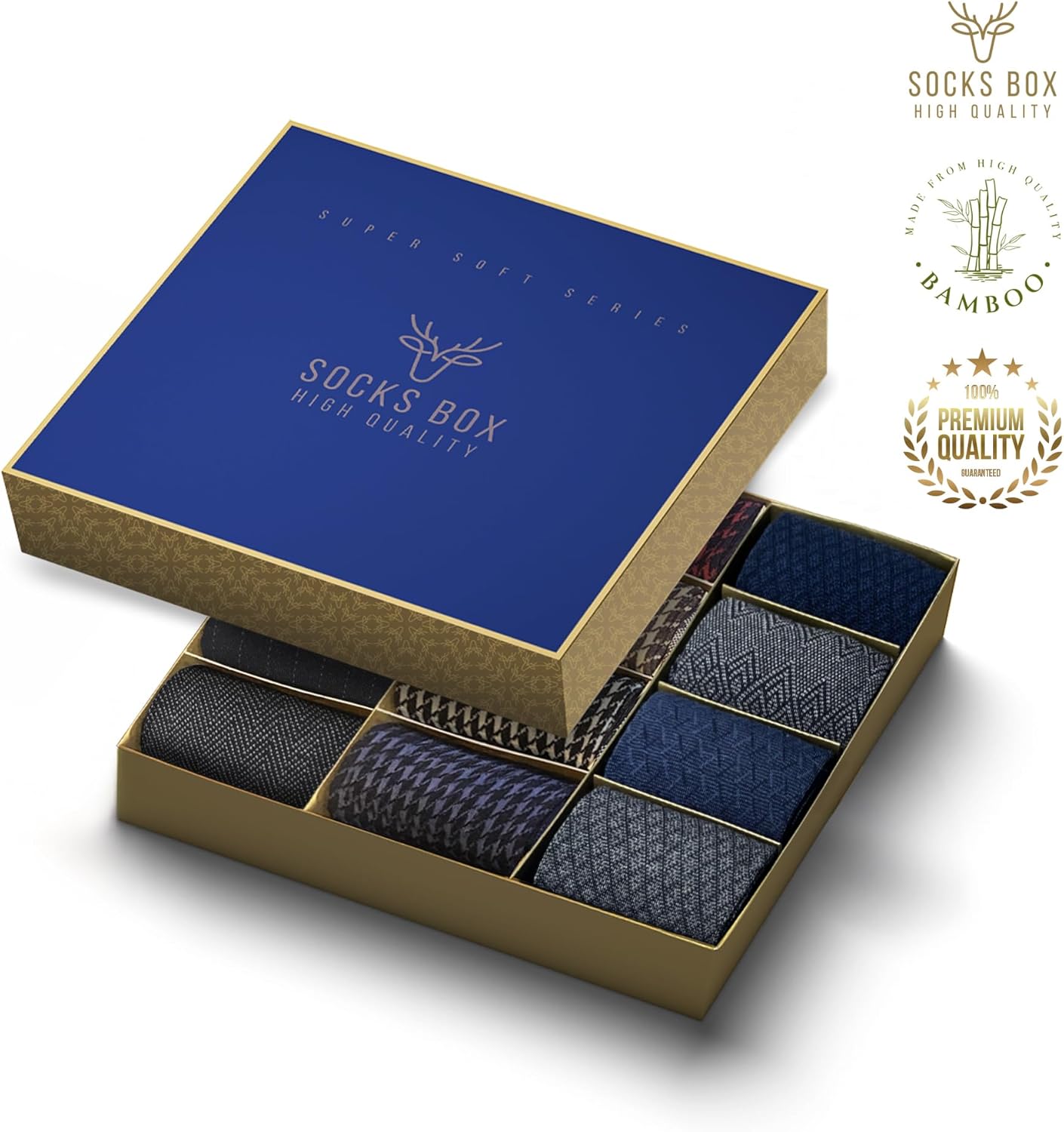 SOCKS BOX, Mens Dress Socks, Super Soft Natural Bamboo Rayon Socks for Men, Lightweight - Image 2