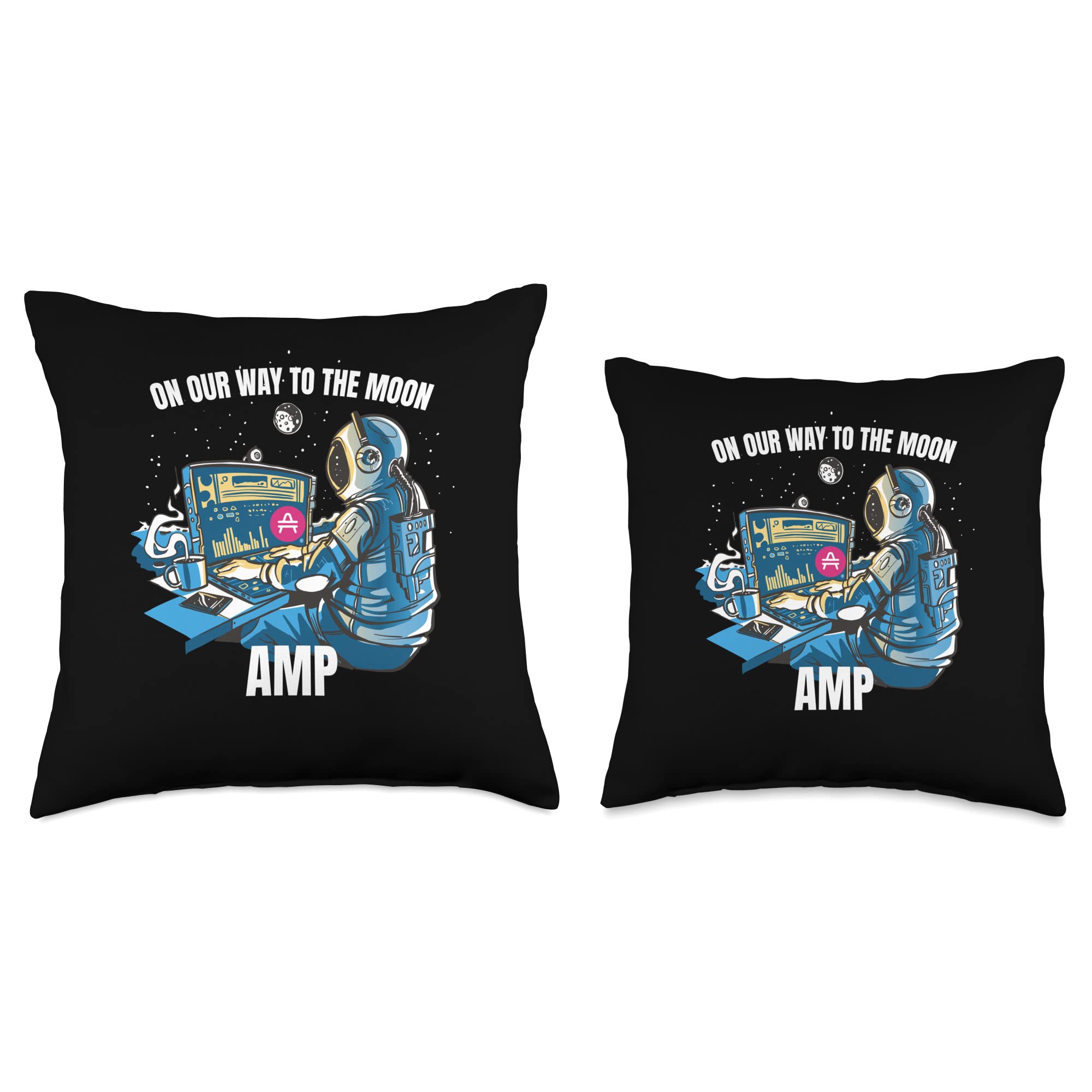 Amazon.com: AMP Crypto On Our Way To The Moon Merch AMP Crypto On Our Way  to The Moon Cryptocurrency Man - Almohada de 18 x 18 pulgadas, multicolor :  Hogar y Cocina