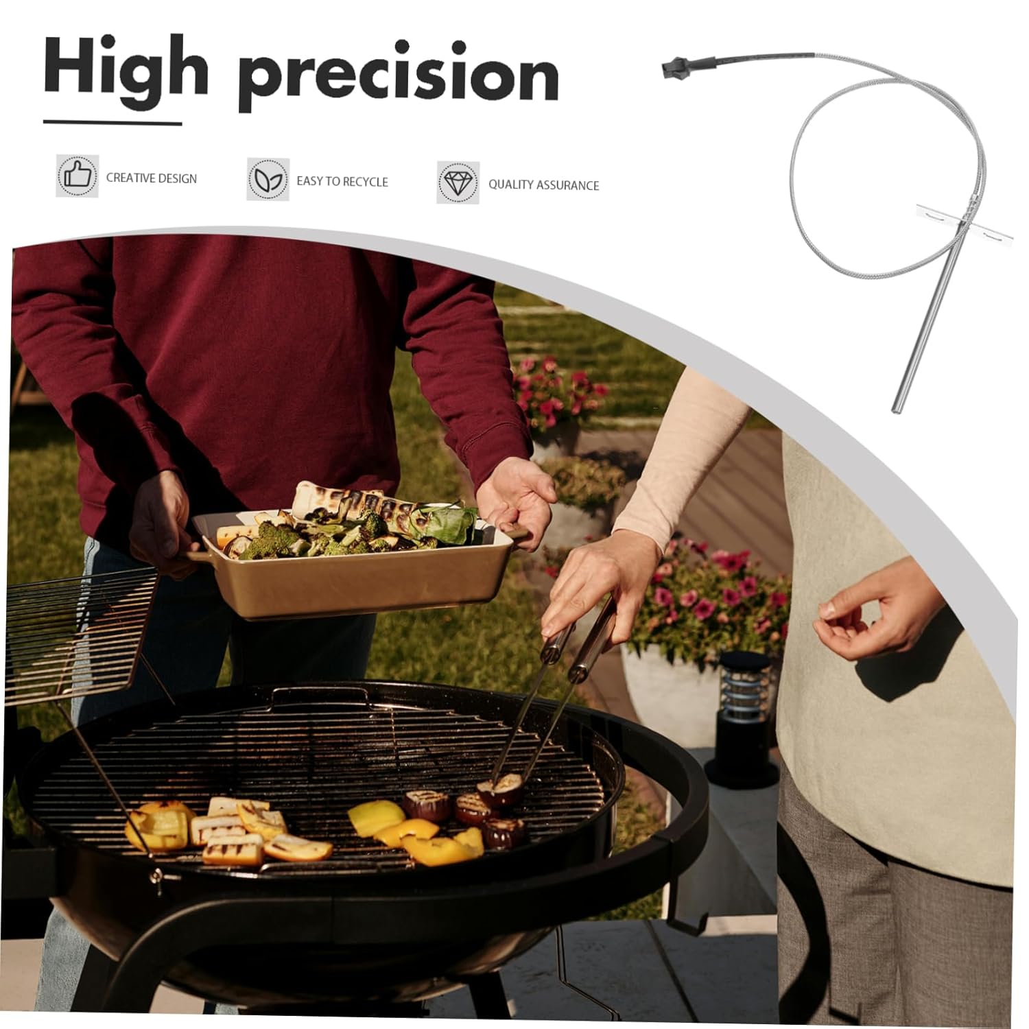 BESPORTBLE 4sets Grilling Thermometer BBQ Thermometer for Grill Temperature Gauge for Grill