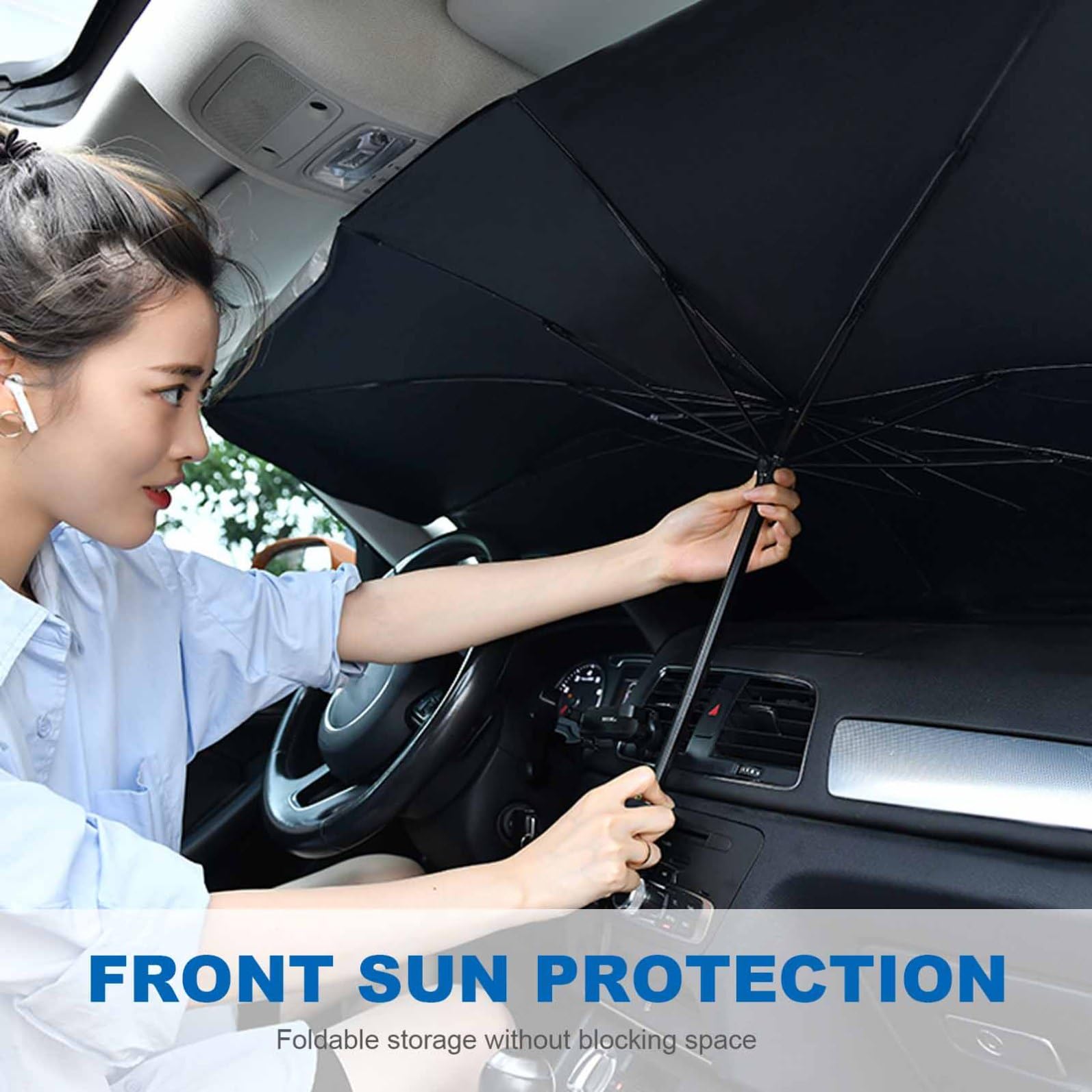 Parapluie Pare-Soleil pour Véhicule 1 Set, Pliable en Acier