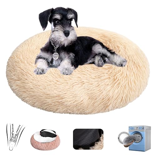 Rechteckig Cama para Mascotas Redonda Rosquilla Cama de Felpa ​Mascota Calmante, Portátil