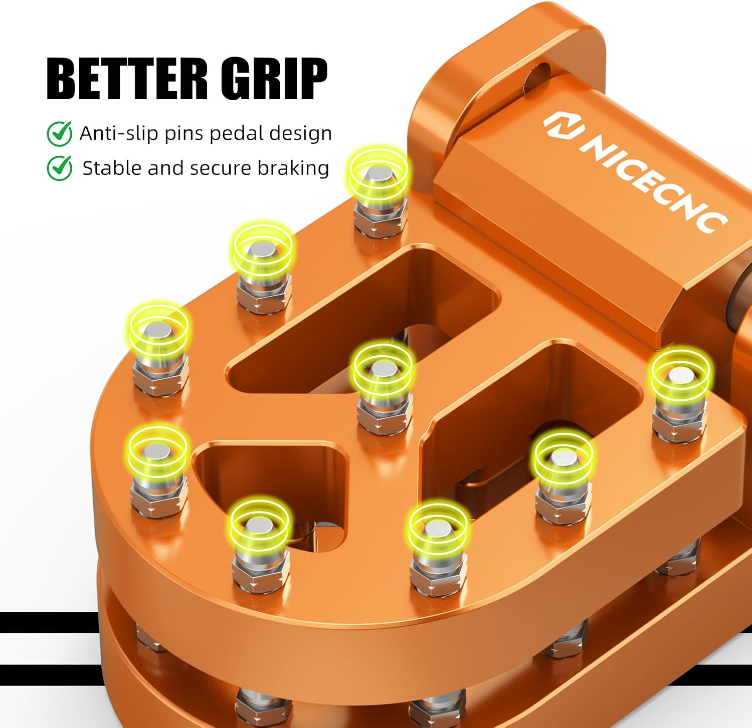 NICECNC Dual Rear Brake Lever Step Plate Compatible with Husqvarna Norden 901 2022-2025, Norden 901 Expedition 2023-2025, Compatible with KTM 790 890 Adventure/R/S/Rally 2021-2025, Orange
