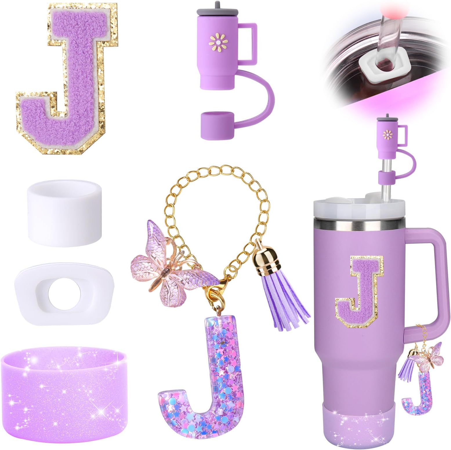 6PCS Cup Accessories Set for Stanley Cup 30oz 40oz tumbler with handle