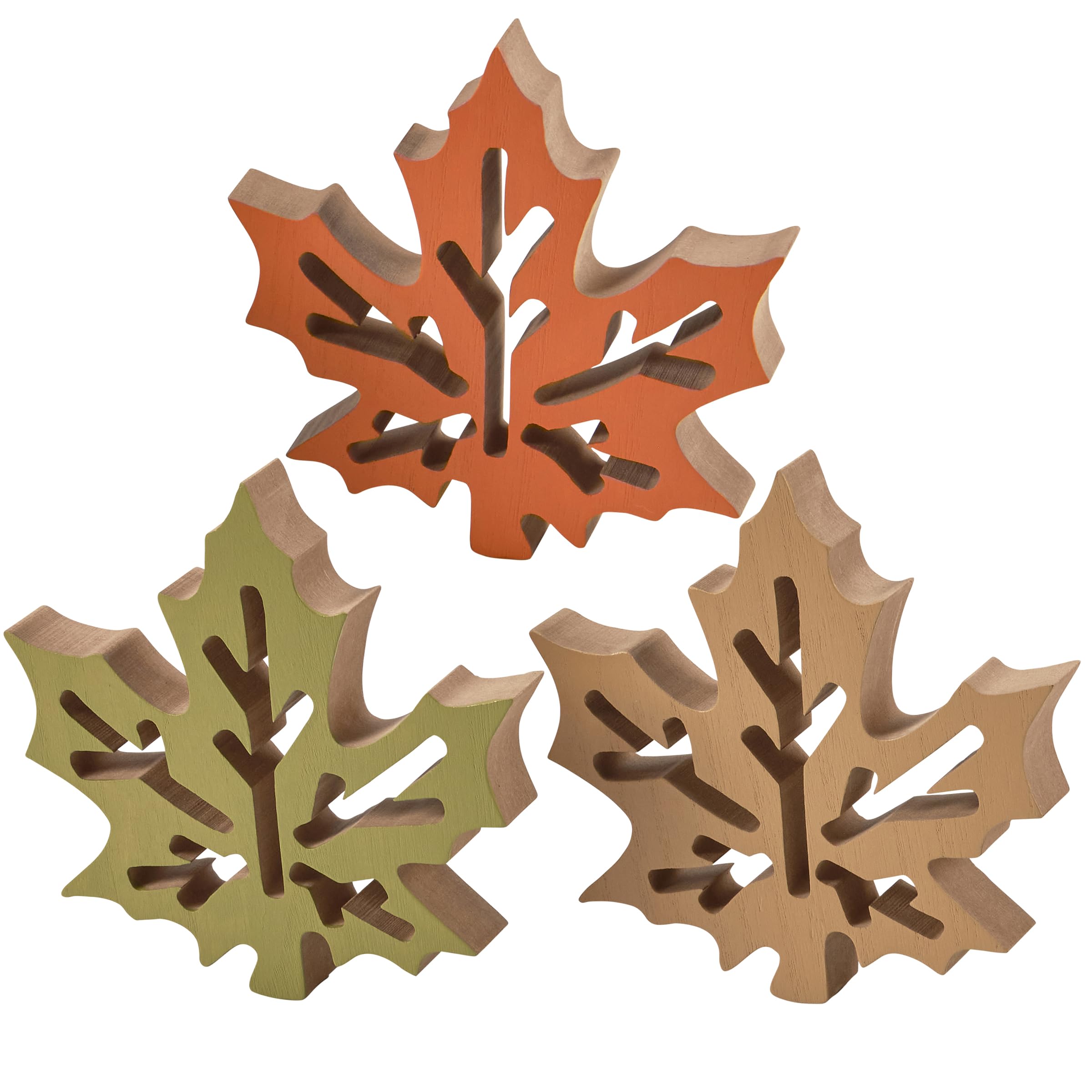 Maple Leaf Chunky Sitter en bois epais pour une deco de table stable et durable