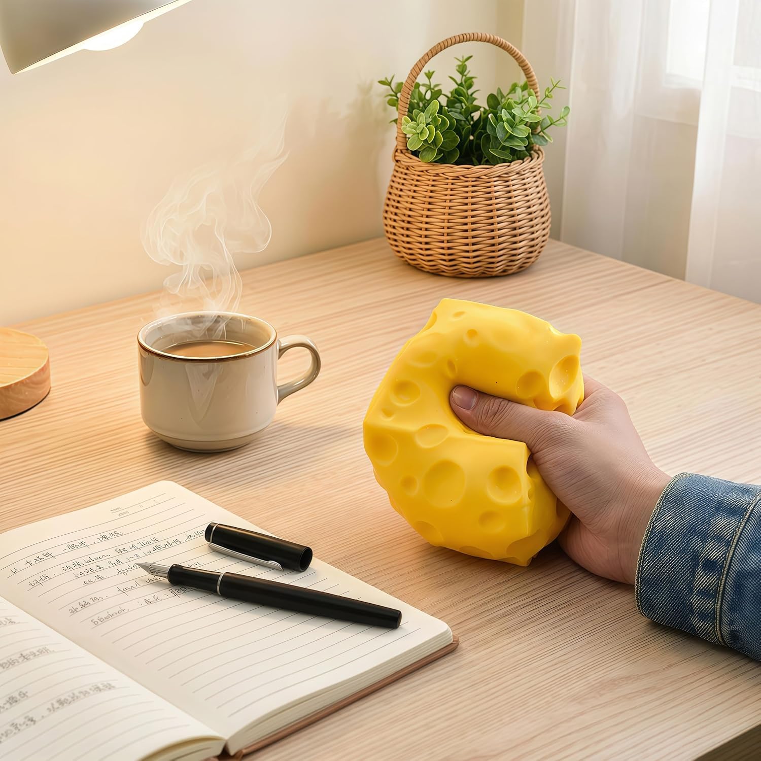 3.9INCH Cheese Squishy, Yellow Cheese Squeeze Toy,Soft Novelty Toy, Rebounding Sensory,Help for Relax,Focus, Sensory Cheese for & Adults, Food Theme Cheese Cubes Squishy Toys,Stress Balls for Adults