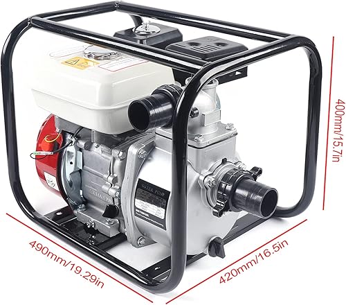 Miniatura 9 de Bomba de transferencia de agua de 6.5 HP, bomba de agua de gasolina de 2 "210 CC Caudal máximo 36 m H - Altura máxima de elevación 91.9 ft92 pies