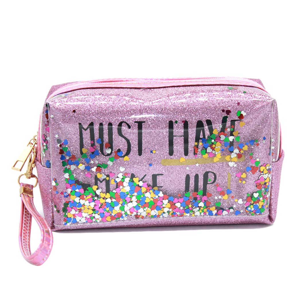 Glitter Makeup Girls Makeup Pouch Fanspack Girl Makeup Bag,Fashion Creative  Sequin Glitter Toiletry Pouch Cosmetic, image size:1050x1050