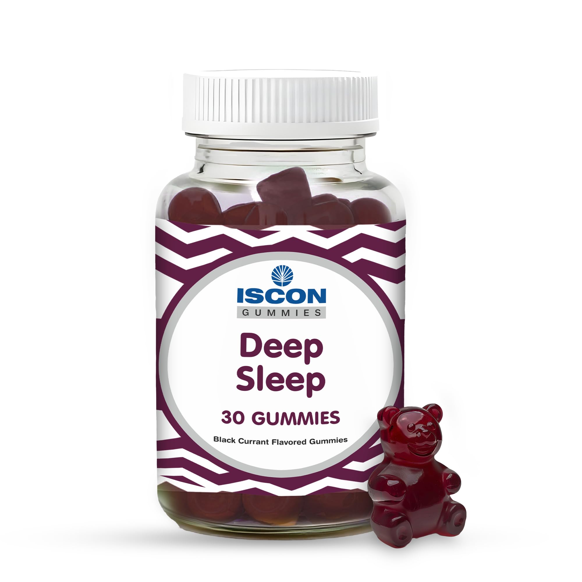 ISCON LIFE SCIENCES Deep Sleep 5mg Melatonin Gummies for Men and Women Natural Restful Sleep Nerve Relaxation 30 Gummies Black Currant Flavor No Addictive Sleep Supplement