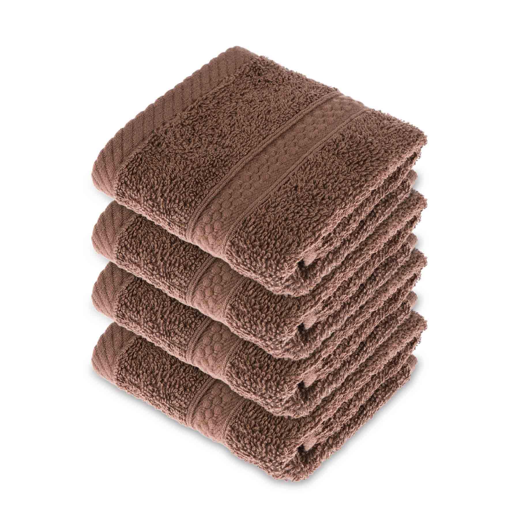 HOMESCAPES Light Blue Turkish Cotton Set of 4 Face Cloths Flannel Super Soft Thick & Absorbent 500 GSM Towel Heavy Weight for everyday Luxury — view 136