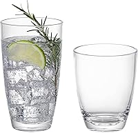 Vista 12 de KLIFA - ETON, 20.8 onzas, juego de 6, vasos de acrílico Highball para beber, tazas de té helado, sin BPA, vasos de plástico apilables, aptos