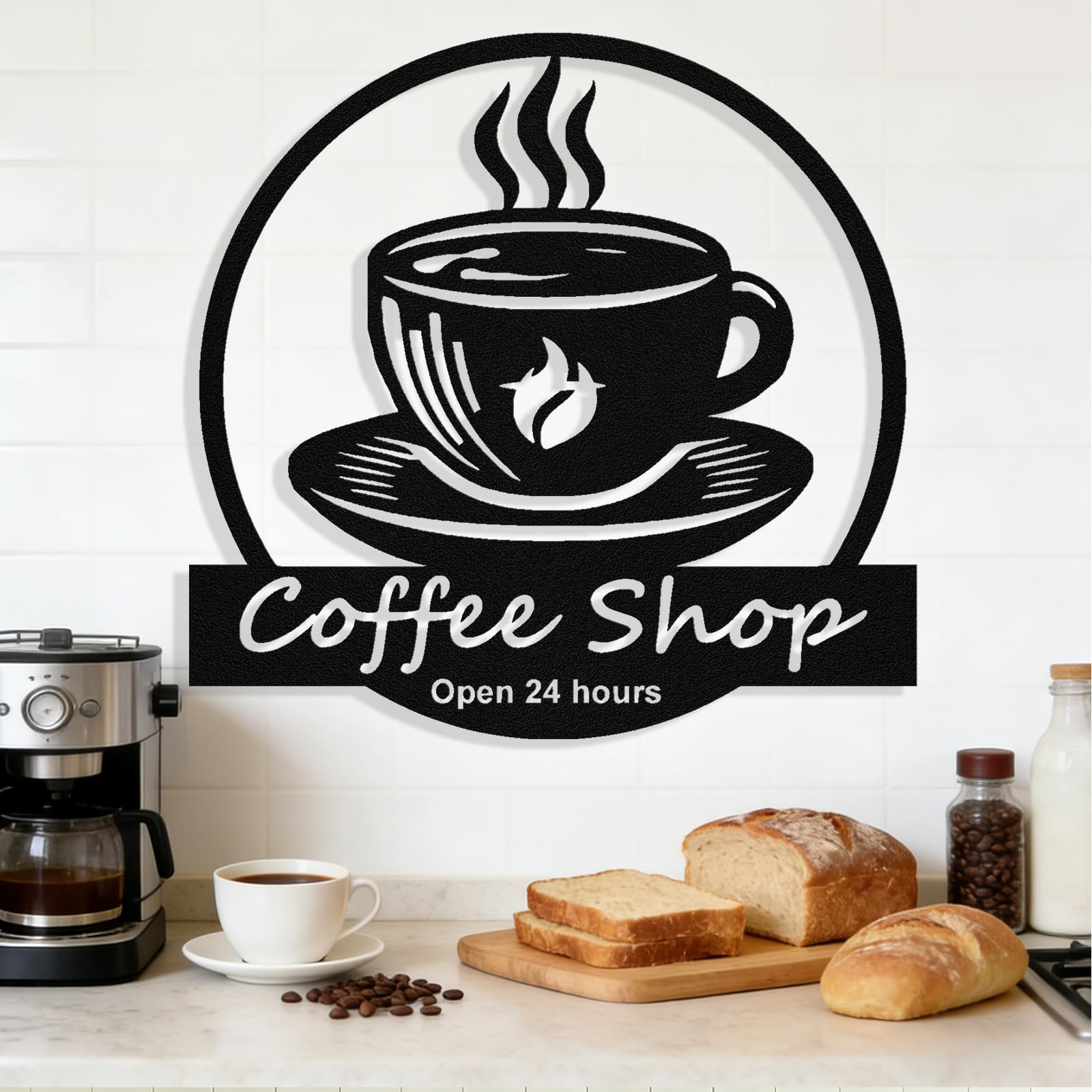 Personalized Coffee Metal Sign, Custom Coffee Bar Signs, Custom Name Signs for Cafe Station, Coffee Wall Art Decor for Kitchen, Cafe Shop Decor, Cafe Lover Gift