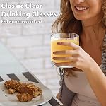 12 oz Drinking Glass Sets, Set of 6 Plastic Cups Unbreakable Drinkware Glasses Set Tumblers & Water Glasses Acrylic Clear Drinking Glasses, BPA-Free Beer Glasses for Home & Outdoors, Dishwasher Safe
