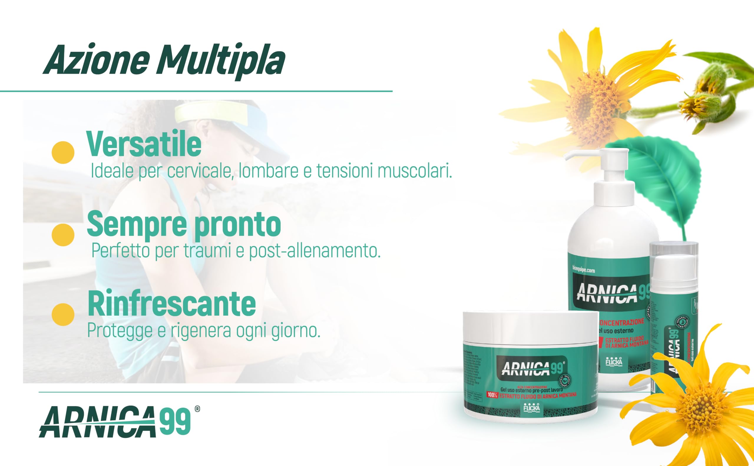 Árnica para caballos de uso humano Flicka - Extracto fluido 100% extra fuerte e intenso Made in Italy masaje músculos y articulaciones Origen natural dermatológicamente testado Envase 500 ml (botella)