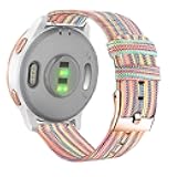 Nylon Watch Bands for Garmin Venu 2S / Venu 3S / Vivoactive 4S / Vivomove 3S, 18mm Quick Release Woven Soft Canvas Quick Dry Women Wristband Strap for Forerunner 255s/265S