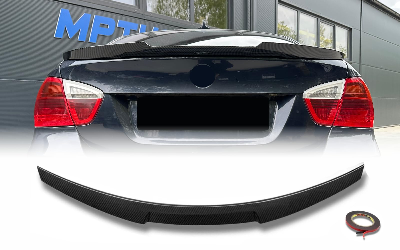 MpTuned E90 M4 - Spoiler posteriore in stile carbonio, per 3 2004-2013, berlina 4 porte, 318i, 320i, 330i, 340i, 318d, 320d, 330D, 40D, m340d, 340d, 330D, 40d
