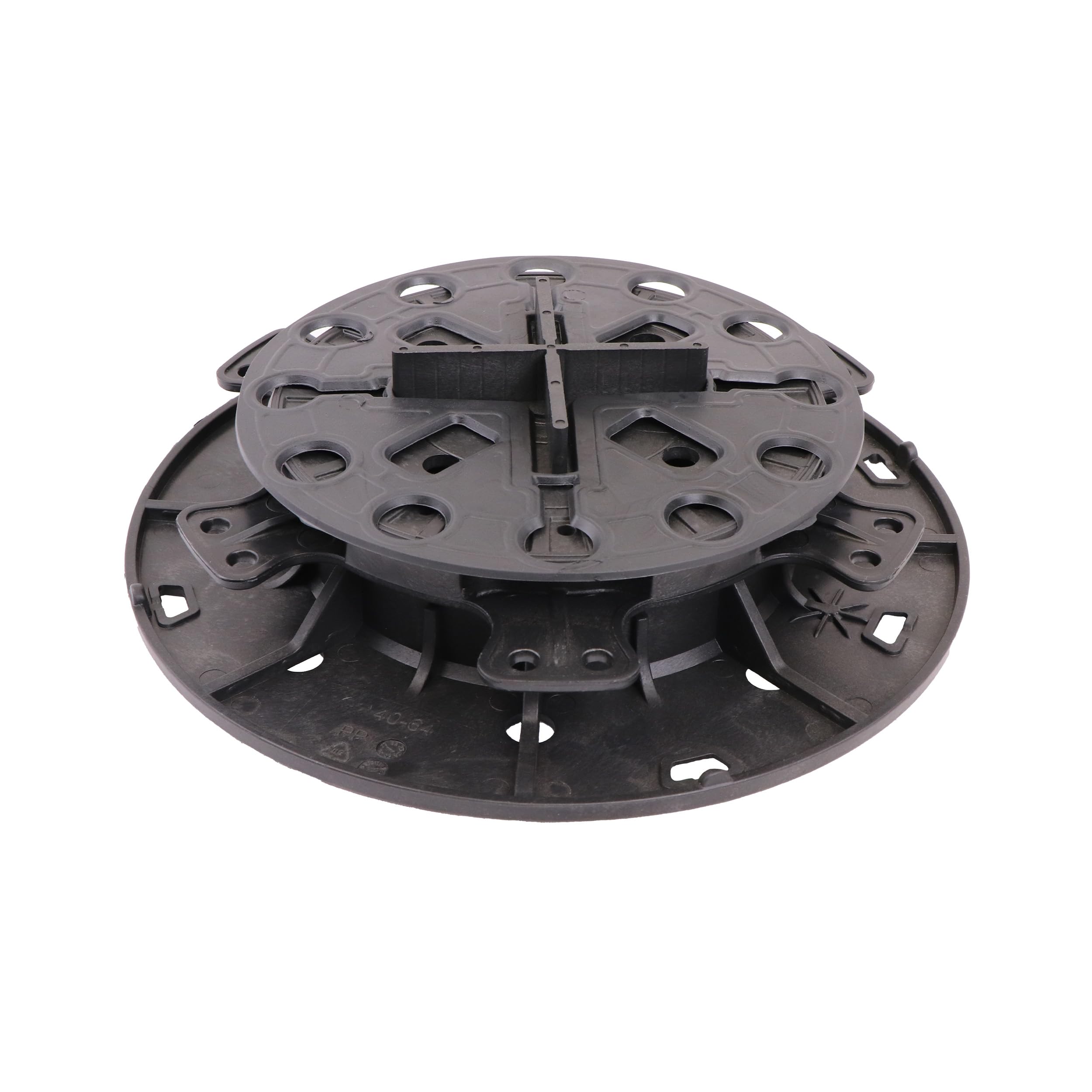 Gartenwelt Riegelsberger justierbarer Plattenlager PRO inkl. Trittschutz-Pad 2 mm Stelzlager für Terrassen-Platten Keramik Stein Beton Fliesen höhenverstellbar 40-64 mm | 66 Stück (1 Karton)