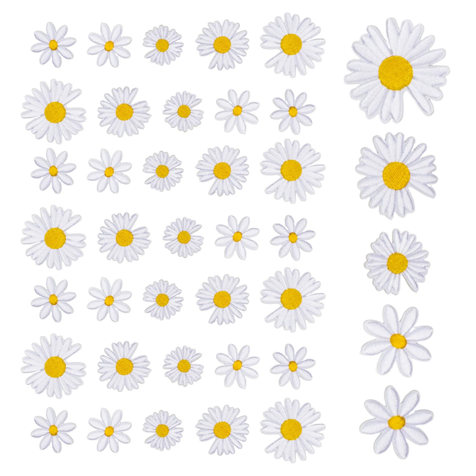 40 Toppe Termoadesive A Forma Di Margherita - Per Vestiti, Jeans E Borse, Decorazione Fai Da Te - Foto 7