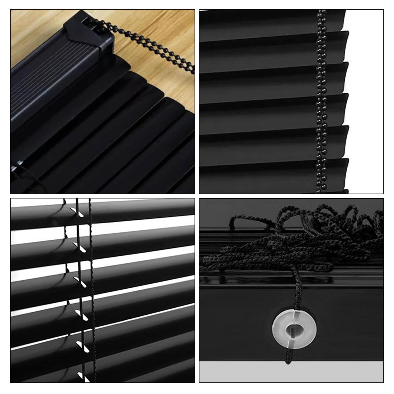 Persianas Venecianas Negro 50cm 60cm 70cm 80cm 90cm 100cm 110cm 120cm 140cm De Ancho,Persianas Venecianas De Aluminio De Metal Para Ventanas,Opacas,Cortinas De Privacidad,W×H-135×140cm(53*55in)