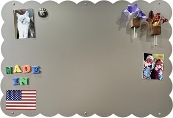 Magnet Board for Wall | Large Scalloped 23.5 x 34.5 inch Frameless Steel Magnetic Board | Magnetic Wall Board for Magnets | Metal Magnetic Board Display | Magnetic Bulletin Board | Made in USA