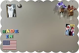 Magnet Board for Wall - Large Scalloped 23.5 x 34.5 inch Frameless Steel Magnetic Board
