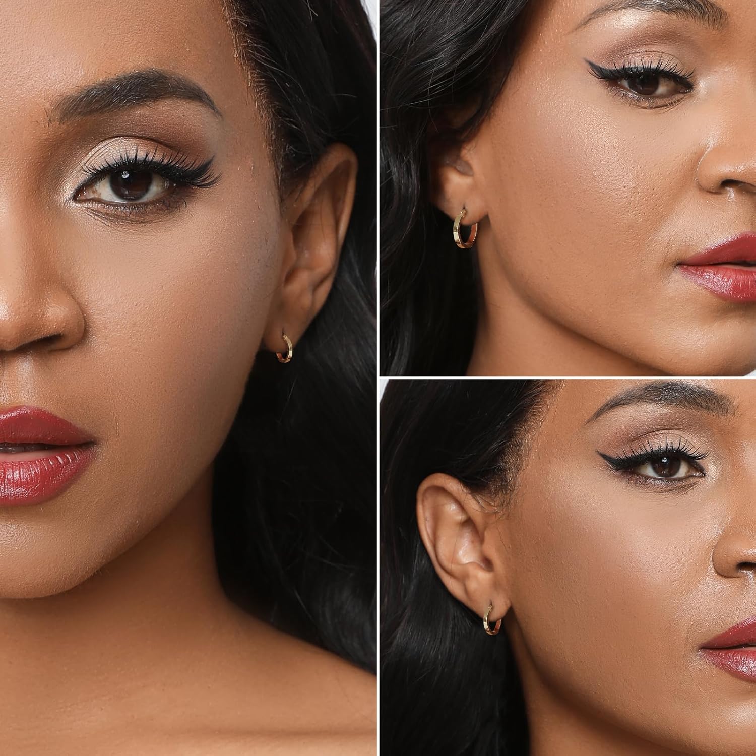 3 Pairs 925 Sterling Silver Hoop Earrings for Women 14K White Gold Plated Hypoallergenic Small Silver Hoop Earrings for Women Men 13/15/20mm - Image 6