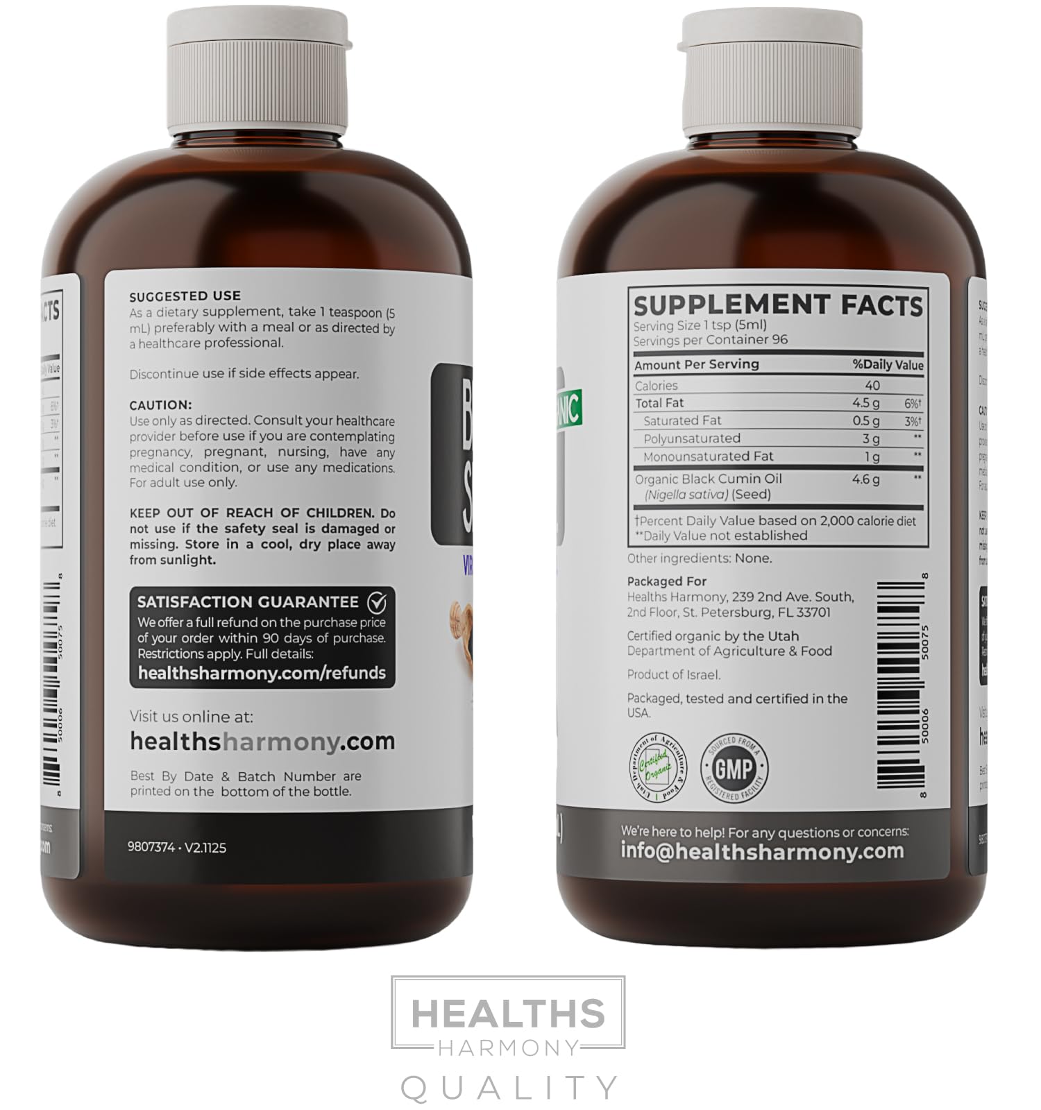 USDA Organic Black Seed Oil Liquid (16 fl oz) Premium Cold-Pressed Nigella Sativa Producing Pure Black Cumin Seed Oil - Antioxidant Supplement - Vegan, Gluten-Free, & Non-GMO (No Pills or Capsules) — Amazon image 9