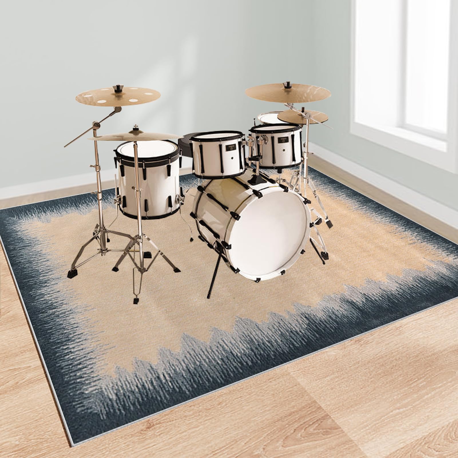 Drumming wygłuszający dywan akustyczny, do wnętrz, dywan perkusyjny, antypoślizgowy, dźwiękoszczelny, mata do wewnątrz i na zewnątrz, elektroniczny zestaw perkusji jazzowej, do bębna basowego