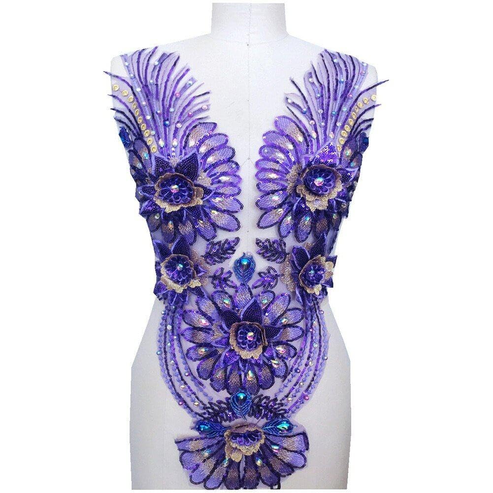 Patchs artisanat pour vêtements pour réparer et embellir une robe avec des fleurs 3D